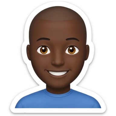 man with buzzcut black sticker