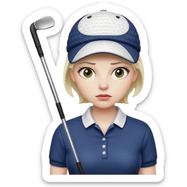women golfer sick sticker