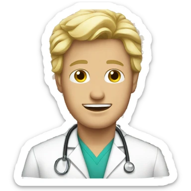 Male blond doctor artist sticker