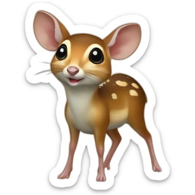 realistic full body mouse deer sticker