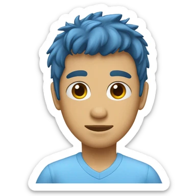 enfermero con pijama azul, moreno claro con flequillo sticker
