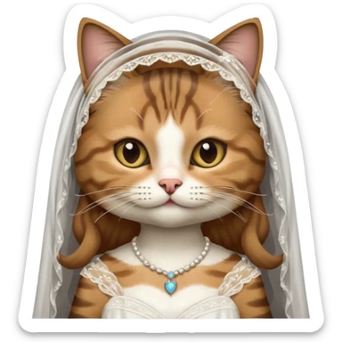 brown tabby cat brides sticker