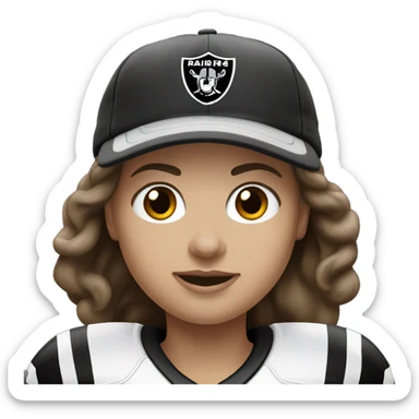 Raiders fan white female with brown hair  sticker