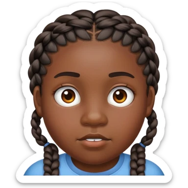 chunky black teenager with braids and clogged pores sticker
