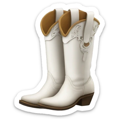 White cowgirl boots  sticker