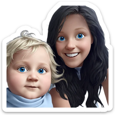 smiling girls with blue eyes sticker