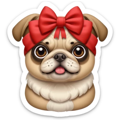 Pug com láço sticker
