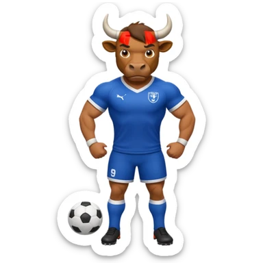 Create emojis of a bull that are related to soccer sticker