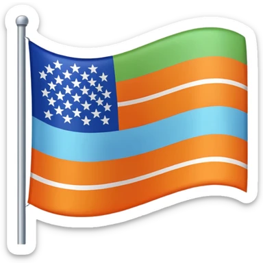 Emoji de drapeau avec les couleurs suivante : 🟦🟧🟩⚪️ plus clair le vert et oublie pas le blanc  sticker