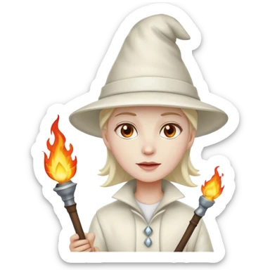 A kkk member with a torch and pointy hat sticker