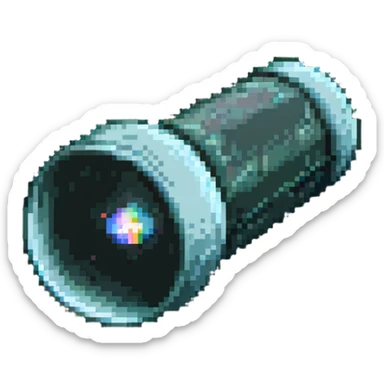 a cannon made of glass, transparent, fragile sticker