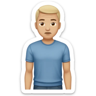 ligth man casual wear disgusted face full body sticker