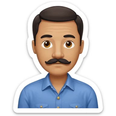 mustache middle aged man,Big black mustache. sticker