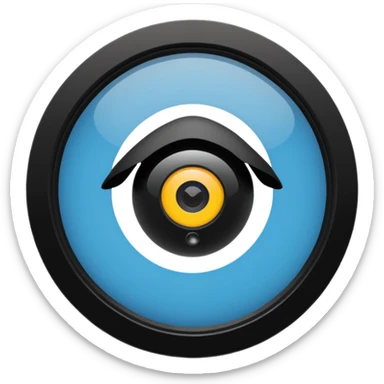 Circle of CCTV bird eye view  sticker