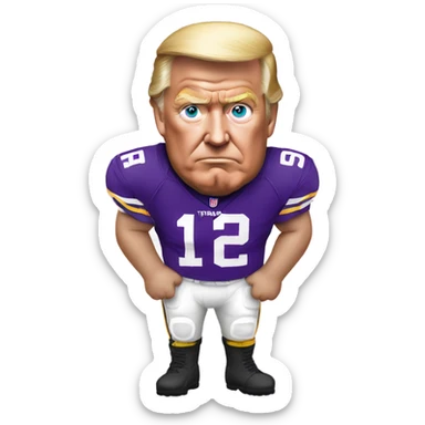 Trump doing the griddy in Vikings jersey  sticker