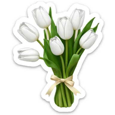 white tulip bouquet  sticker