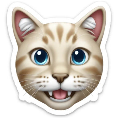 Cat with shiny diamond grillz smillig sticker