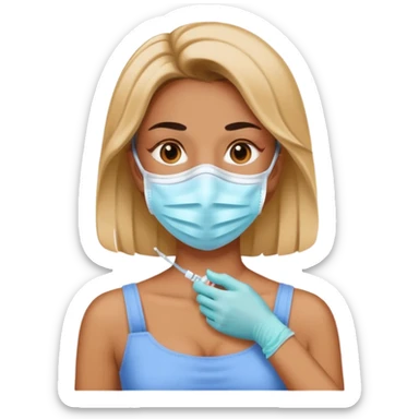 woman vaccine sticker