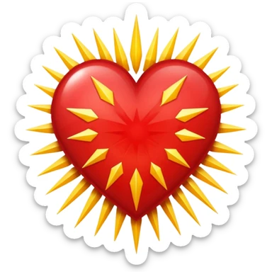 heart with a starburst pattern sticker