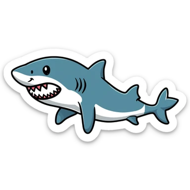 shark wearing a top hat sticker