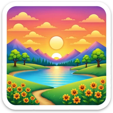 Pôr do sol com Natureza  sticker