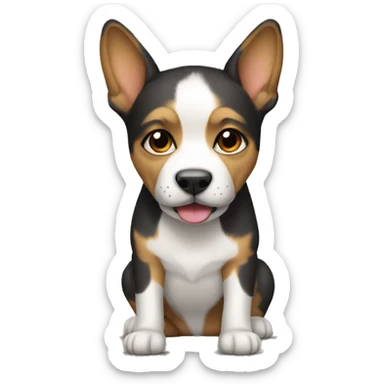 Perro pintando tren sticker