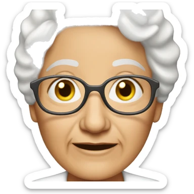 old white grandmother blogger with iPhone sticker
