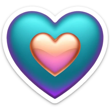 I need a teal, orange , purple, and rose gold Heart emoji  sticker