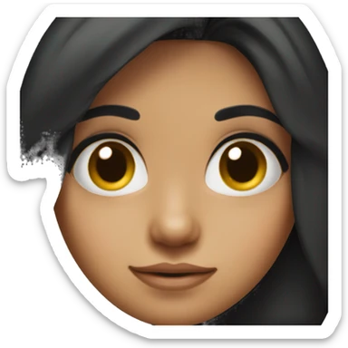 Cute hispanic girl with big eyes and black hair sticker
