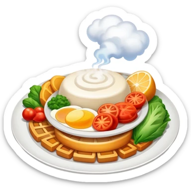delicious food plate with steam sticker
