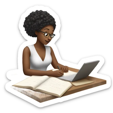 Beautiful woman dr studying sticker