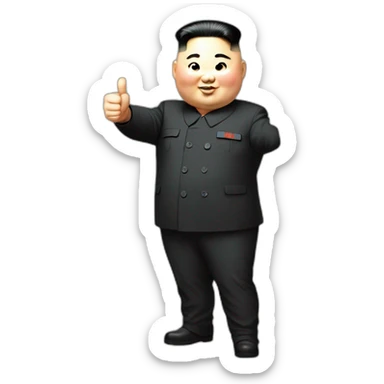 extreme fat Kim jong un giving you a thumbs up sticker