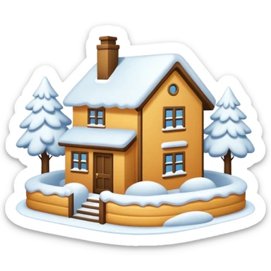 i want a house fully covered with heavy snow, not able to get out emoji sticker