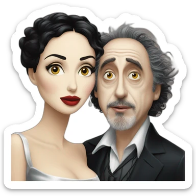 Monica Bellucci et Tim Burton sticker