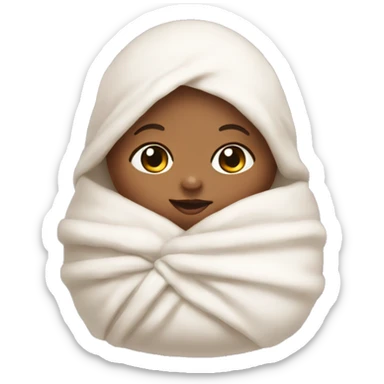 Swaddled baby with heart eyes sticker