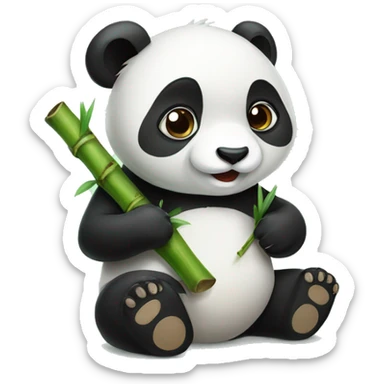 Panda eat bamboo  sticker