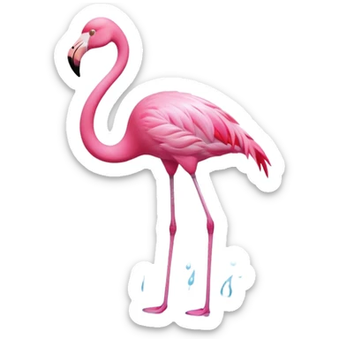 Pink summer flamingo sticker