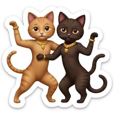 Cats couple bachata dancing  sticker