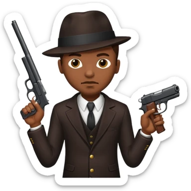 African American gangster terrorist with a gun sticker