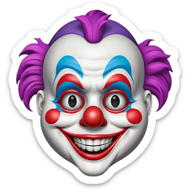 Mask – Painted clown mask with wide grin sticker