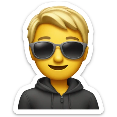 Hugging emoji with sunglasses sticker