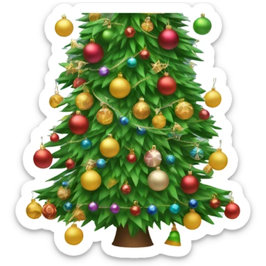 Christmas tree with excess decorations sticker