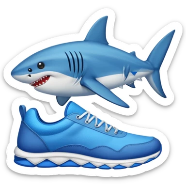 Tiburón con zapatillas sticker
