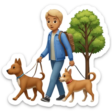 Cerdo paseando perro sticker
