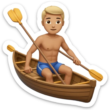 man rowing boat in Water Sports with water sticker