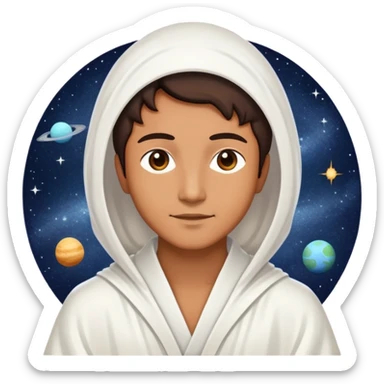 Very enlightened person in the mystical cosmos of outer space  sticker