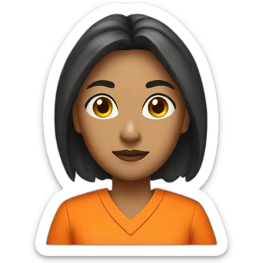 female prisoner in orange jumpsuit mugshot sticker