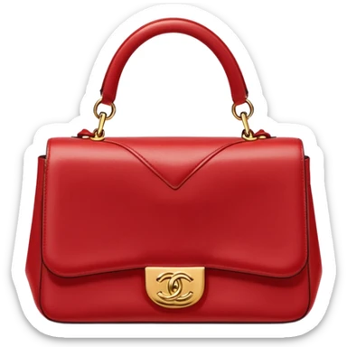 chanel bright red color bag gold hardware sticker