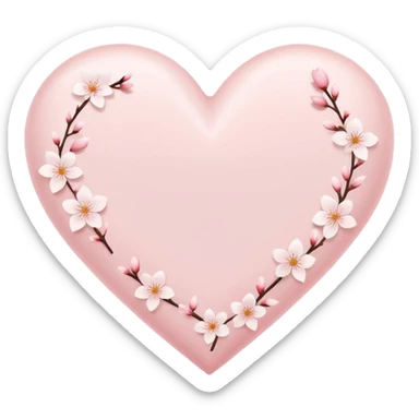 white heart with subtle sakura petal texture sticker