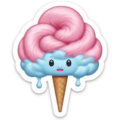 Create a cotton candy emoji sticker